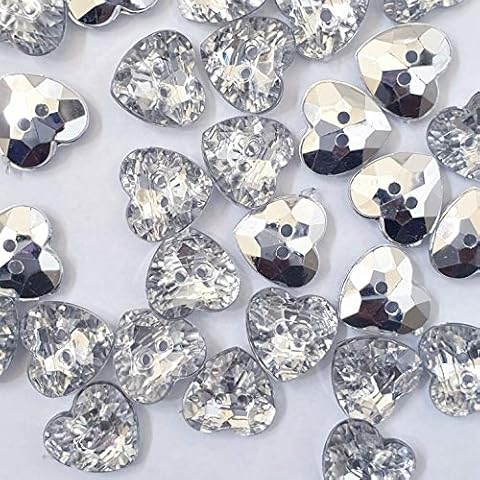 MajorCrafts 44pcs 13mm Heart Buttons Cover