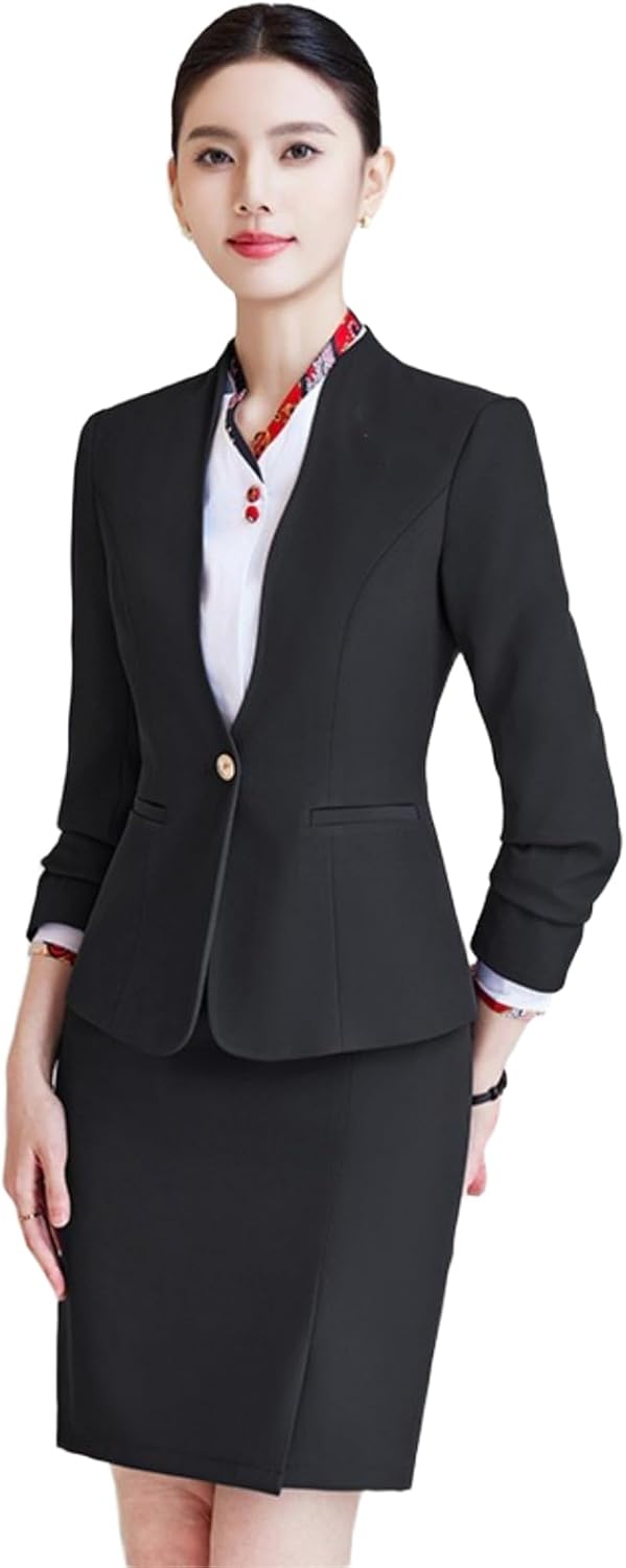 Short Sleeve Cropped Blazer with Pleated Skirt Set Women's Summer Suit