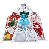 sishunhang 38PCS Christmas Gift Bags, Assorted Sizes Bulk S/M/L, Waterproof Holiday Gift Wrap with Drawstring,Gift Sacks,Gift Wrap Bags,Gift Bags For Presentsgift (38)