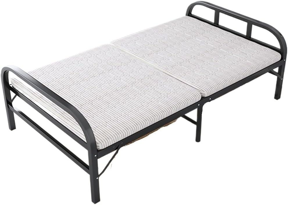 Folding Bed Single Person Home Office Lunch Break Rental Room Nap Portable Bed Adult Hardboard Iron Beds(80cm)