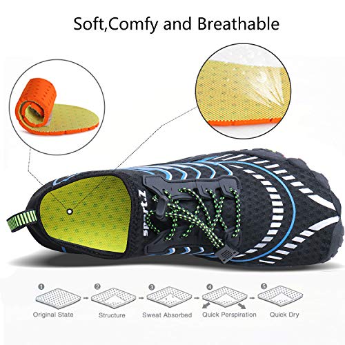 Image of MAYZERO Water Shoes Men Women Swim Surf Shoes Beach Pool Shoes Wide Toe Hiking Aqua Shoes Winter House Slippers