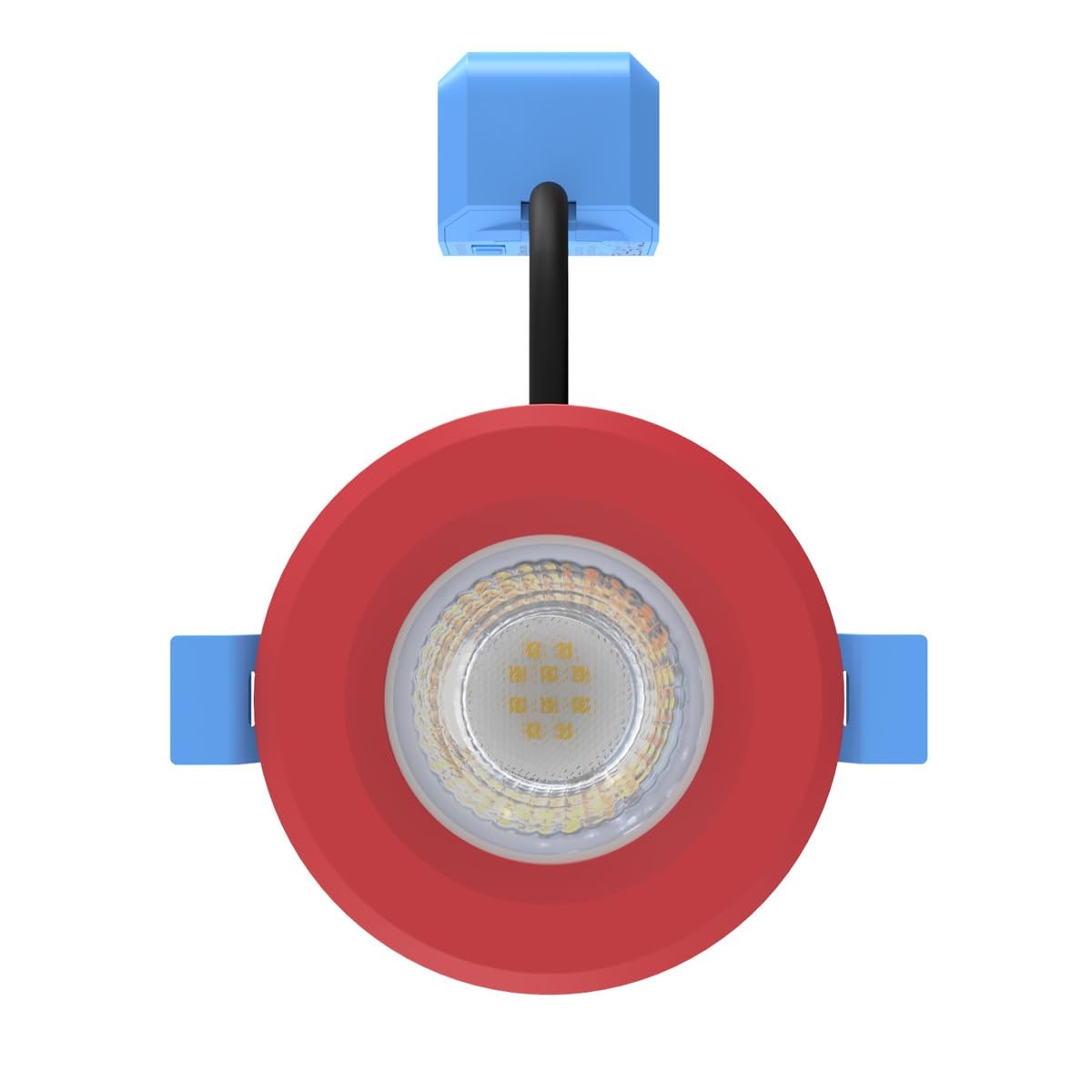 7w, Fixed IP65 Fire Rated LED Downlight - Red Bezel