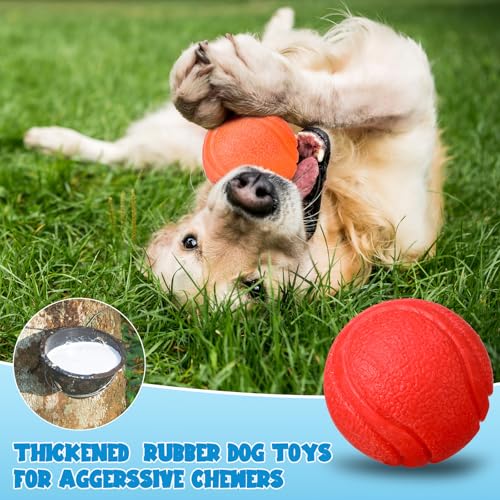 Image of Jenaai 20 Pcs Indestructible Dog Toy Balls for Aggressive Chewers Chew Resistant Solid Rubber Bouncy Ball for Teeth Cleaning,2.36 inches / 6cm Diameter