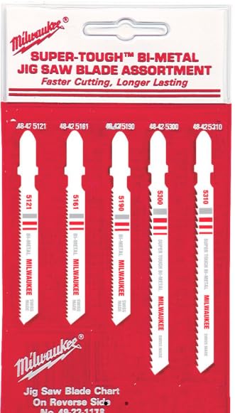 Milwaukee 49-22-1178 T-Shank Metal/Wood Cutting Jig Saw Blade Assortment, 5-Pack