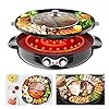 TOPQSC Hot Pot en Barbecue hete pot pan Elektrische Grill 42 cm BBQ, 2-in-1 scheiding van één laag, multifunctioneel…
