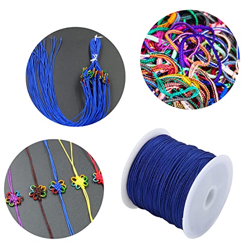 0.8Mm Nylon Cord, Nylon Beading String Knotting Cord, Thread Chinese Knot Macrame Rat-Tail Bracelet Braided String (Bule) #TOP6
