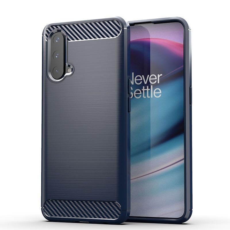 Image of Hybrid Carbon Fiber Back Case for OnePlus Nord CE (Blue)