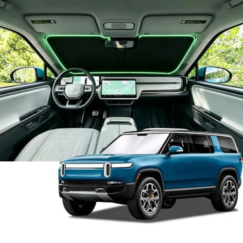 Windshield Sun Shade for Rivian R1S SUV 2022-2025 Compatible Accessories-4 Layers Custom Fit...