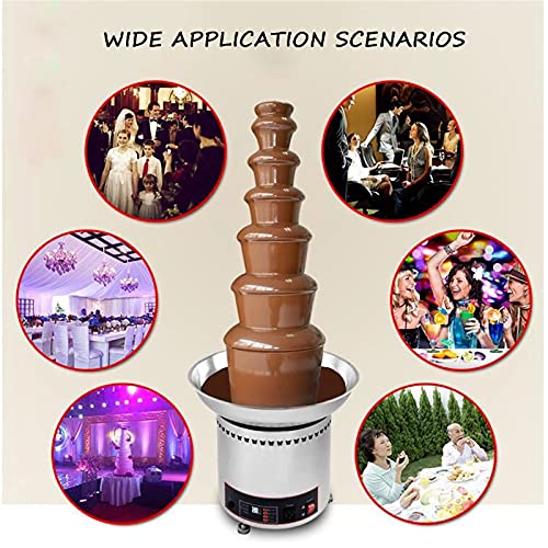 Kelunis Chocolate Fondue Fountain For Party, Melting Chocolate Waterfall Machine With Warming Function Works 12Hours Continuously 4/5/6/7 Tiers Commercial Use,4 Tier #TOP6