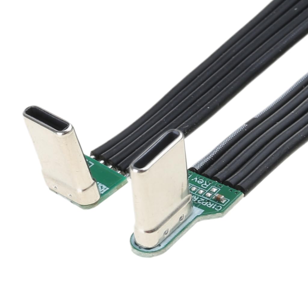 Elnwnnkc Flexible Flat Silicone USB C to USB C Cable Angled for Camera Phones 60W Fast Charging 480Mbps Data