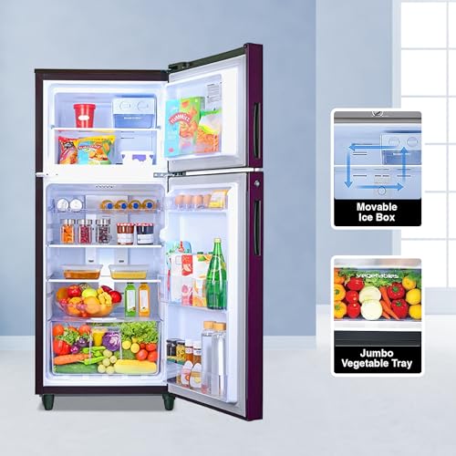 Image of Godrej 253 L 2 Star Farm Freshness Upto 24 Days Inverter Frost Free Double Door Refrigerator Appliance (Nano shield Technology, RT EONALPHA 270B 25 RI JD PR, Jade Purple)
