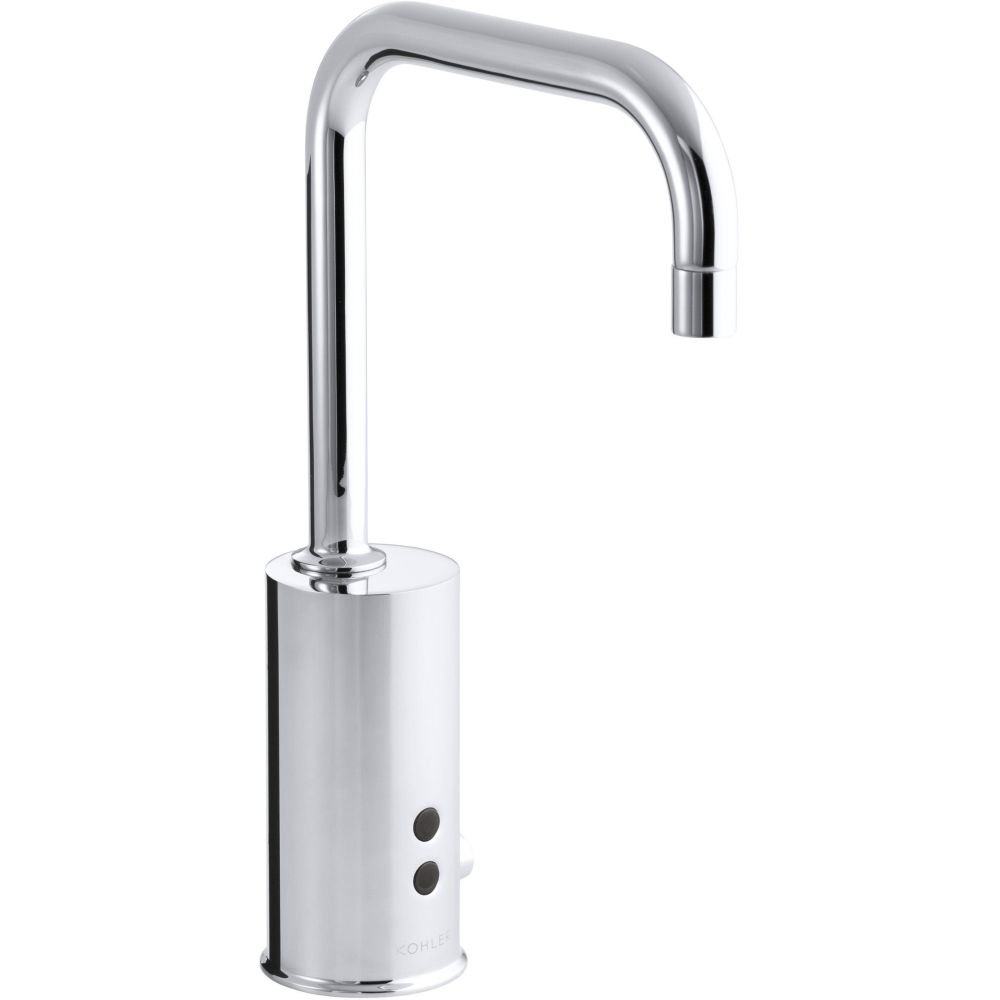 Kohler 45345-BA-CP Gooseneck Single-Hole Touchless Electronic Deck-Mount Faucet with Insight™ Technology & Mixer, Less Drain. Complies with Buy America Act (Baa) & AB1953