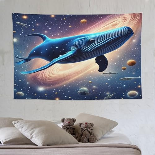 Tapisserie baleine PAZZK tenture murale suspendue d'art elegant 150x230 cm