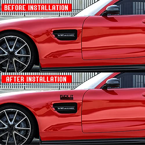 Fuck It Edition Emblem, Car Exterior 3D Badge Sticker Decal, Cool Car Accessories Decorative Sticker Fit For All Cars, Motorcycles, Jet Skis, Laptops (Black/Red) #TOP3