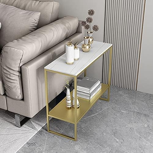 Side Table/End Table,Rock Board Sofa Side Corner Few Living Room Iron Square Table Small Tea Table Bedside Cabinet
