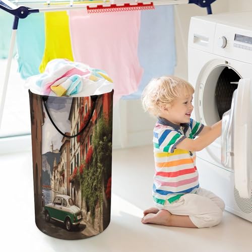 Panier à linge italien pliable de grande capacité avec poignées - 7