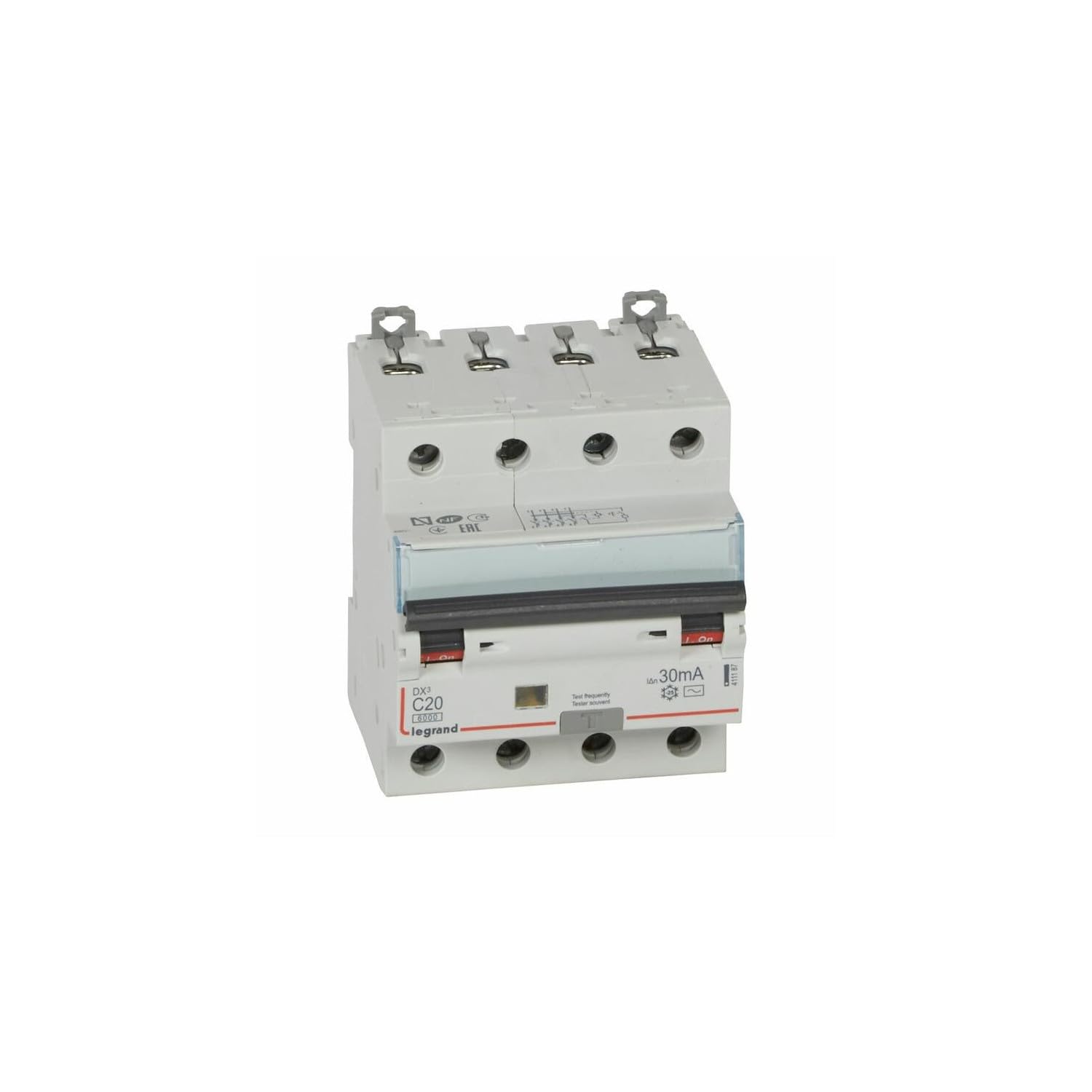 411187 Legrand Disjoncteur Différentiel Tétrapolaire 20a 30ma Type Ac - Dx³6000 10ka 4p