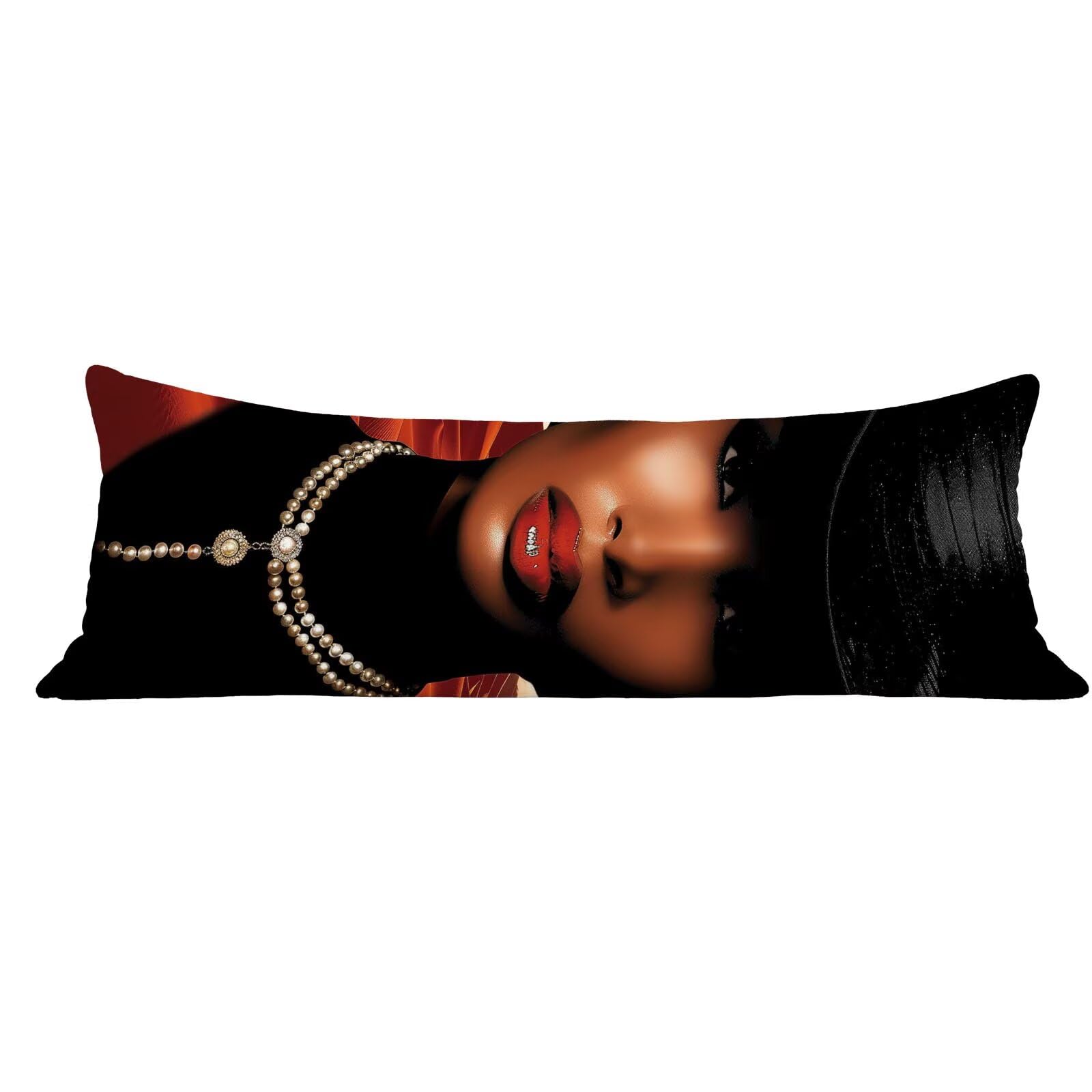 Funda de Almohada 60 x 180 cm Mujer Protector Almohada 180 cm con Cremallera Invisible, Terciopelo Suave y Transpirable Pillow Case nórdico Impresión a Doble Cara para Cama, Sofá y Dormitorio dg-566