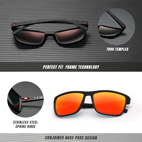 KINGSEVEN Classic Polarized Sunglasses for Women Men Driving Fishing Sun Glasses UV ProtectionK755-X1 (x1-6)4