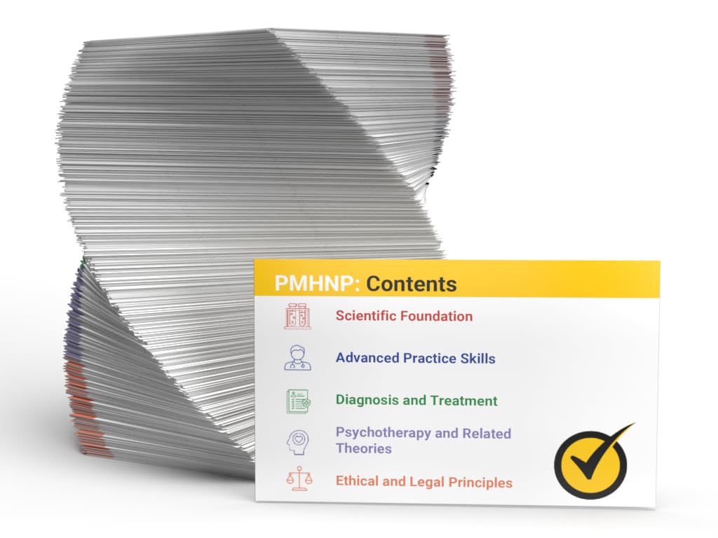 Psychiatric-Mental Health Nurse Practitioner Study Cards: PMHNP Exam Review and Practice Test Questions for the Psychiatric Mental Health Nursing Certification [Full Color Cards]