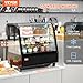 VEVOR 3.5 Cu.Ft Countertop Pastry Case ETL NSF DOE Certified Commercial Display Refrigerator with LED Lighting, Turbo, Frost-Free Air-Cooling, Rear Sliding Door, Curved, Black