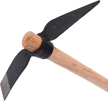 Garden Hoe Pick,Garden Pick Multipurpose Hand Tool Digging Weeding Seeding Turning Soil Mining Tools with Wooden Handle for Gardening Loosening Soil Camping