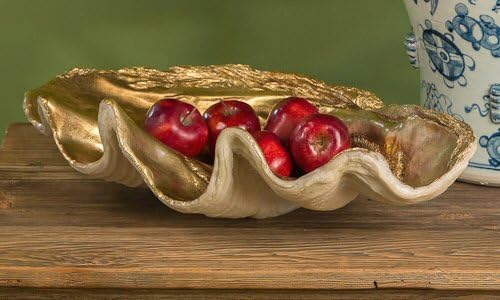 Antique Gold Clam Shell Centerpiece