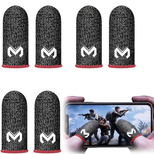 SIOPPKIK 6 Piezas Dedales para Jugar al Movil   Dedales Gamer   Dedales Gaming   PUBG Finger Sleeve   Finger Sleeve Gaming   PUBG Mobile Gaming Finger Sleeve   Transpirable y Resistente al Sudor