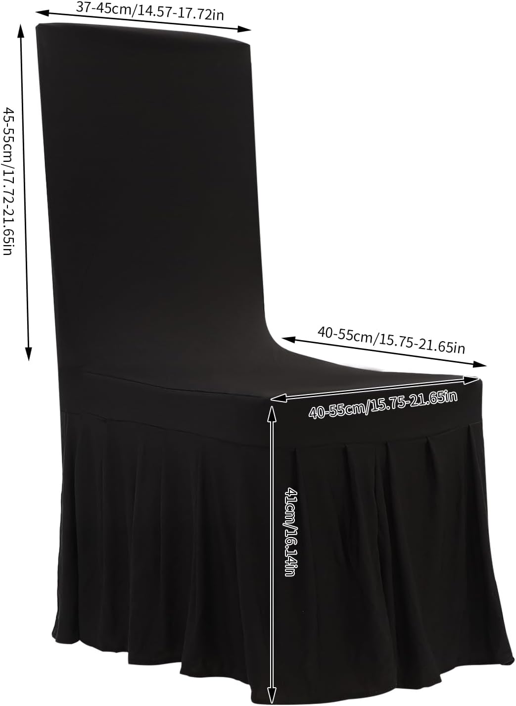 Wedding Chair Covers with Ruffle Skirt - 30 Pieces Stretch Chair Covers with Skirt, Long Stretch Spandex, Removable, for Banquet, Party, Home