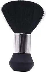 Espanador Pincel Umi Bolinha Cromado Para Cabeleireiro e Barbearia Barbeiro com Cerdas Macias Preta Para Remover Pelos e Fios de Cabelo
