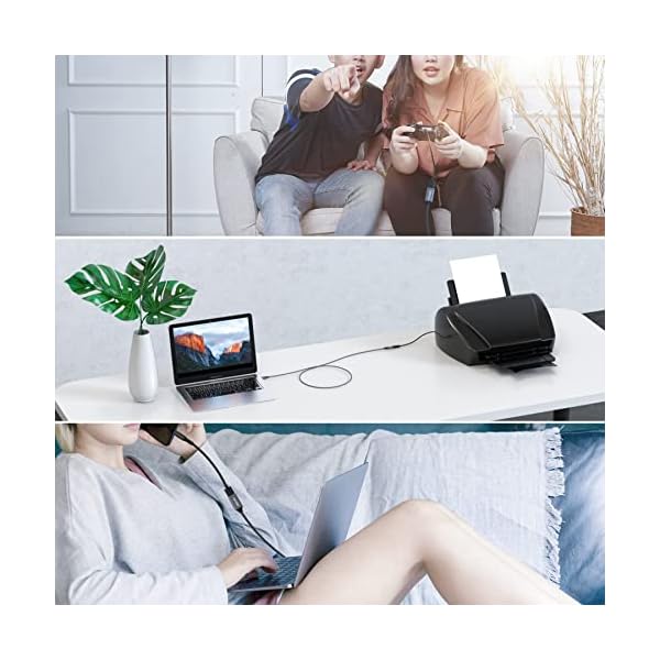 RAVIAD USB 2.0 Verlängerung Kabel 2M, USB Verlängerungskabel USB A Stecker auf A Buchse Nylon USB Kabel Verlängerung… – Bild 8