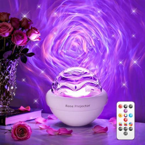 Image of PIKOY Rose Birthday Gifts for Teen Girl with 11 Mixed+4 Solid Colors, Dimmable Northern Lights Projector, Sunset Lamp Ambient Lighting with Remote, Aurora Light Projector for Bedroom Teen Girl