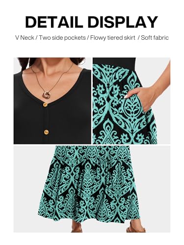 Image of VIISHOW Women's Short Sleeve Maxi Dress 2026 Summer V Neck Knit Loose Plain Empire Waist Casual Dresses with Pockets