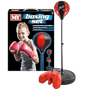 M.Y Kids Boxing Bag with Gloves | Freestanding Adjustable Punch Bag for Juniors