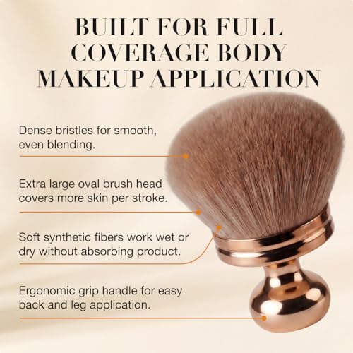 Image of Blend & Blur Body Brush - Body Makeup Brush & Self Tanner Brush for Cream Application, Blending Brush for Body Foundation & Leg Makeup, Soft Dense Bristles for Smooth Finish