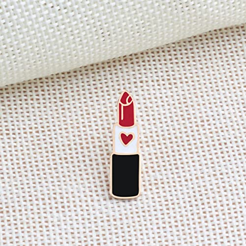 Image of Red Lip Lipstick Enamel Lapel Brooch Pin for Women (2 PCS 1#)