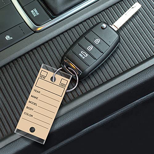 Versa-Tags 250 Key Tags, Self Protecting Poly, 1.25''X3'', Highly Resistant To Abrasion, 250 Key Tag Pack, 250 Chrome Plated Key Tag Rings Included Color Tan #TOP4