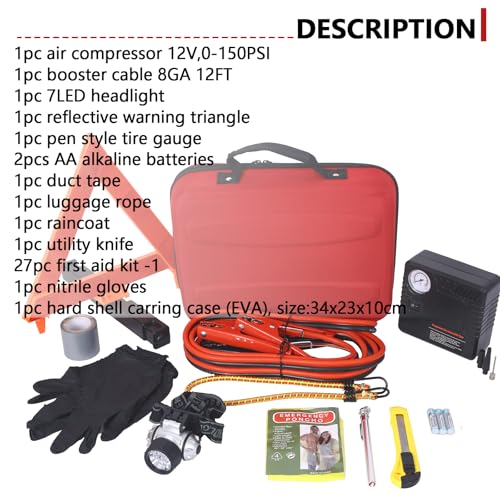 Kit de emergencia para auto con compresor de aire portátil miniatura 5