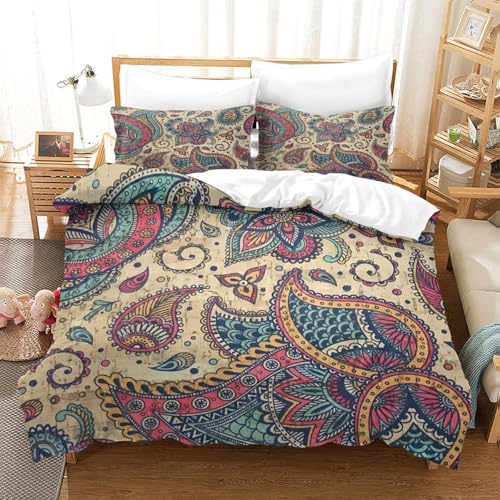 Housse de couette style floral bohémien pour chambre d'adulte cosy et moderne