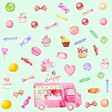 Candy Wall Decals Peel and Stick Christmas Wall Decals Candies Cupcake Wall Stickers Cute Wall Stick