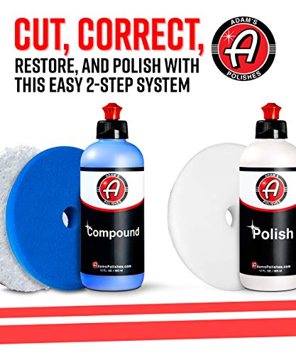 Adam’s 2-Step Polishing System 12Oz Combo - Silicone-Free, Body Shop Safe Formula - Quick, Professional Correcting And Polishing Results For Clear Coat, Gel Coat, Single Stage Finishes #TOP1