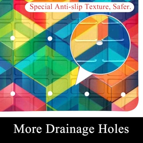 Tapis de bain antidérapant de qualité supérieure Colorful Ice Cube