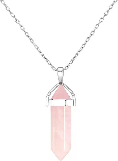 Genuine Rose Quartz Gemstone Necklace - Natural Healing Crystal Jewelry