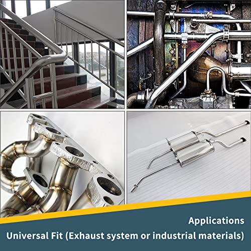 Image of 3.5 Inch 180 Degree DIY Custom Mandrel Exhaust Pipe Tube Pipe, T304 Stainless Steel, Universal Fit, 28.8 Inch End to End Length, 3.5'' OD Mandrel Bend Pipe