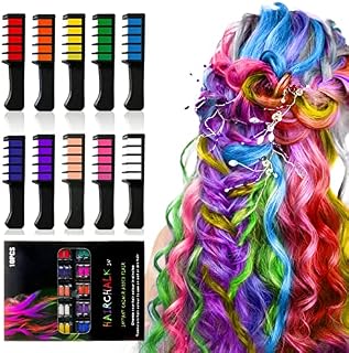Hair Chalk, 10 Colors Temporary Washable Hair Color Chalk Halloween Birthday Christmas Cosplay and DIY, Non-toxic Gift for Girls Boys Teen Kids