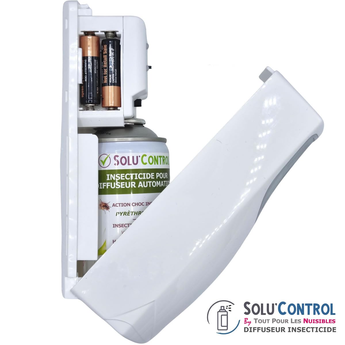 Kit Diffuseur Automatique avec Télécommande + 12 Aérosols Insecticide au Pyrèthre Végétal 250 ml - Anti-Mouches & Anti-Moustiques - Action Choc pour Volants et Rampants