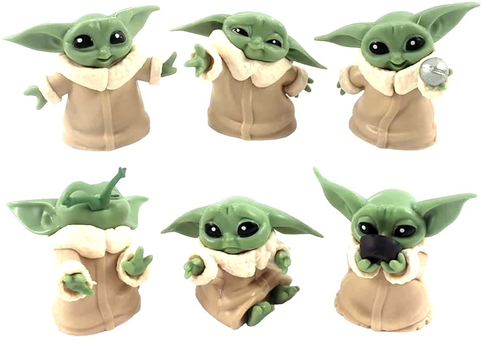 Image of Trunkin | Baby Yoda Doll Gift Toys 2-2.4 Inch Mandalorian Action Figures | Yoda Figurines With Keychain Set B