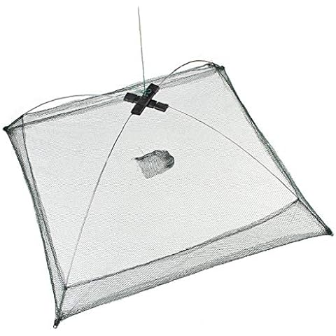 Portable Folded Fishing Net Fish Shrimp Minnow Crayfish Crab Baits Cast Mesh Trap Automatic Cover