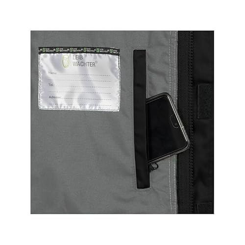 Leibwächter Arbeitsweste – Robuste & atmungsaktive Handwerker Weste für Arbeit & Handwerk – Stretchstoff – reflektierende Details – schwarz – Gr. 5XL
