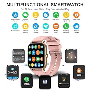 Smart Watch(Answer/Make Call), 1.85" Smartwatch for Men Women IP68 Waterproof, 100+ Sport Modes Fitness Activity Tracker, Heart Rate Sleep Monitor, Pedometer, Smart Watches for Android iOS, 2023 3 51I4PSavkcL. SS300